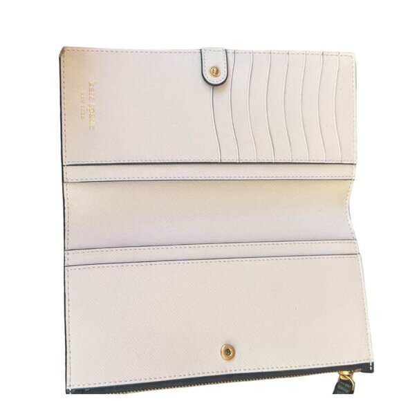 Kate Spade Black Leather Wristlet Wallet With Card Slots & Snap Closure - Picture 4 of 8